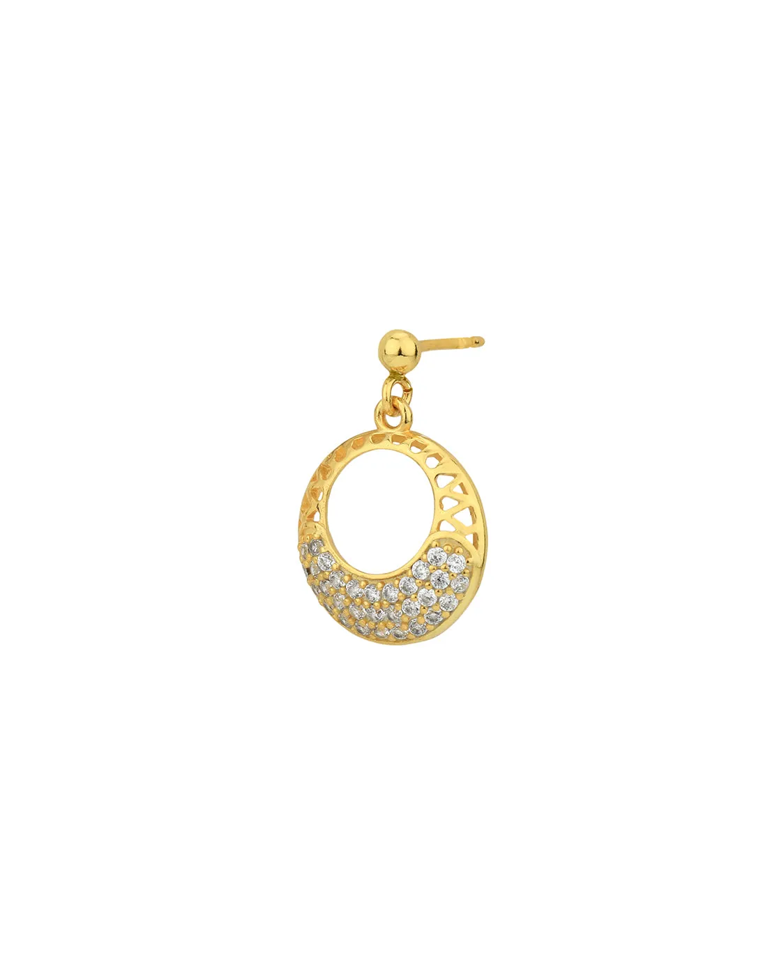 18kt Gold Plated with CZ Filigree Circular Necklace and Earring set for women