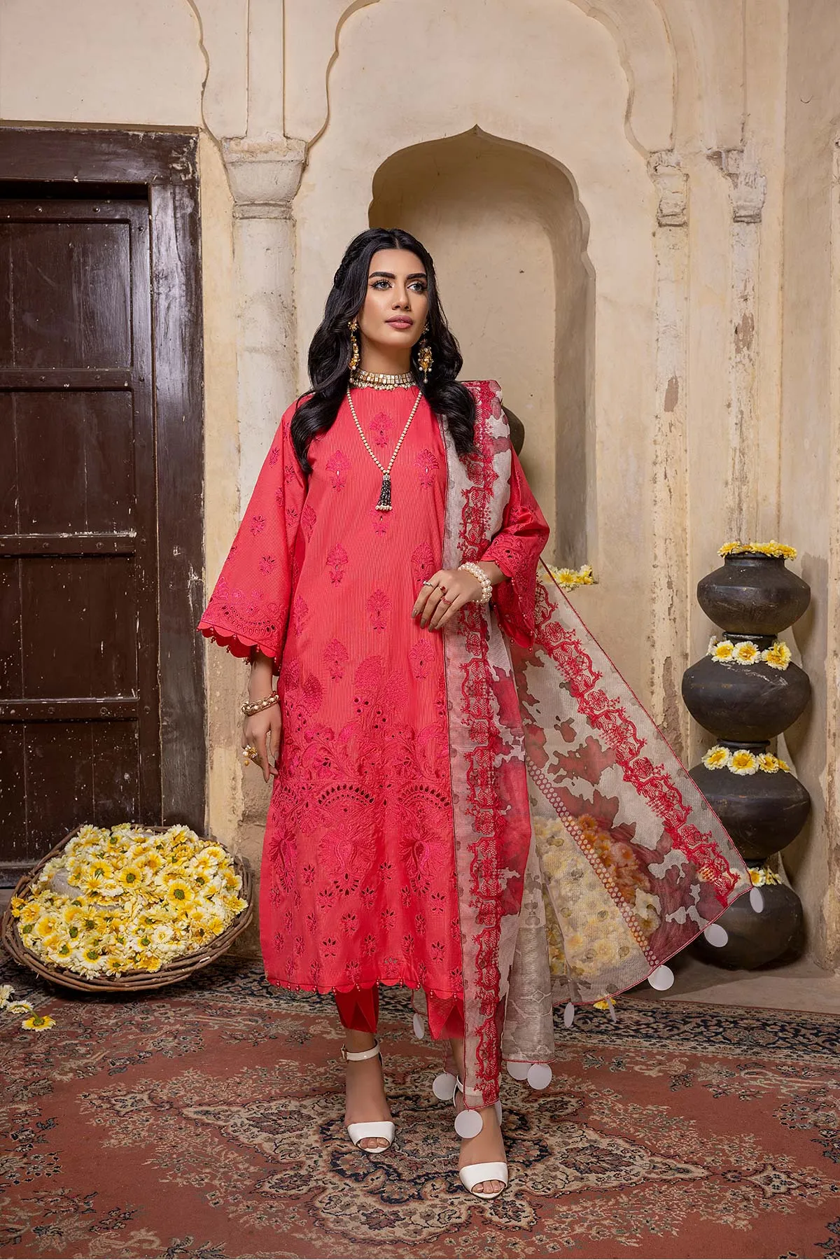 3 Pc Unstitched Embroidered Luxury Lawn CLM-02