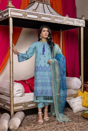 3 Pc Unstitched Embroidered Luxury Lawn CLM-10