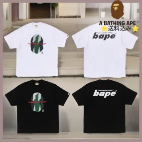 A BATHING APE  |Crew Neck Unisex Street Style Plain Cotton Short Sleeves