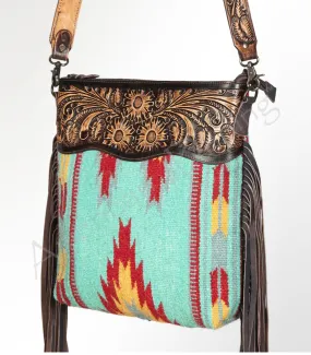 American Darling TURQ Saddle Crossbody Purse