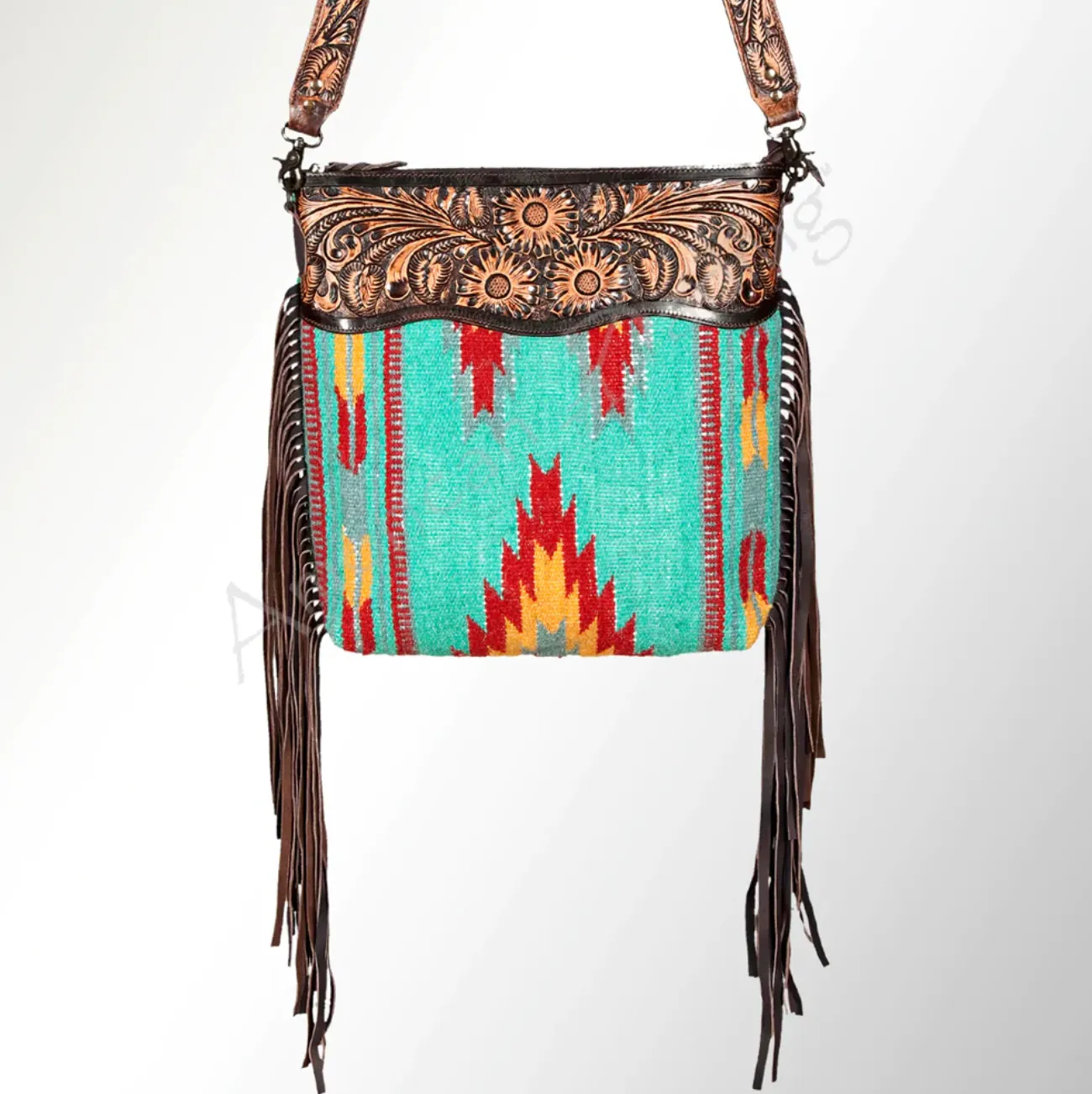 American Darling TURQ Saddle Crossbody Purse