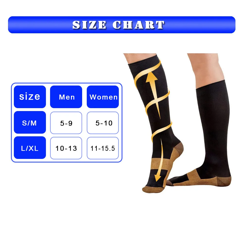 Blue Compression Blood Circulation Promotion Slimming Socks for Men