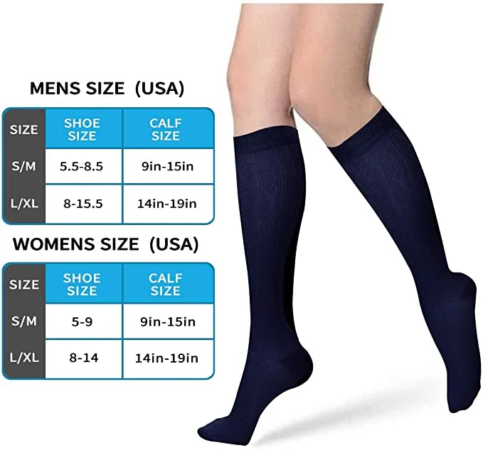 Blue Compression Blood Circulation Promotion Slimming Socks for Men