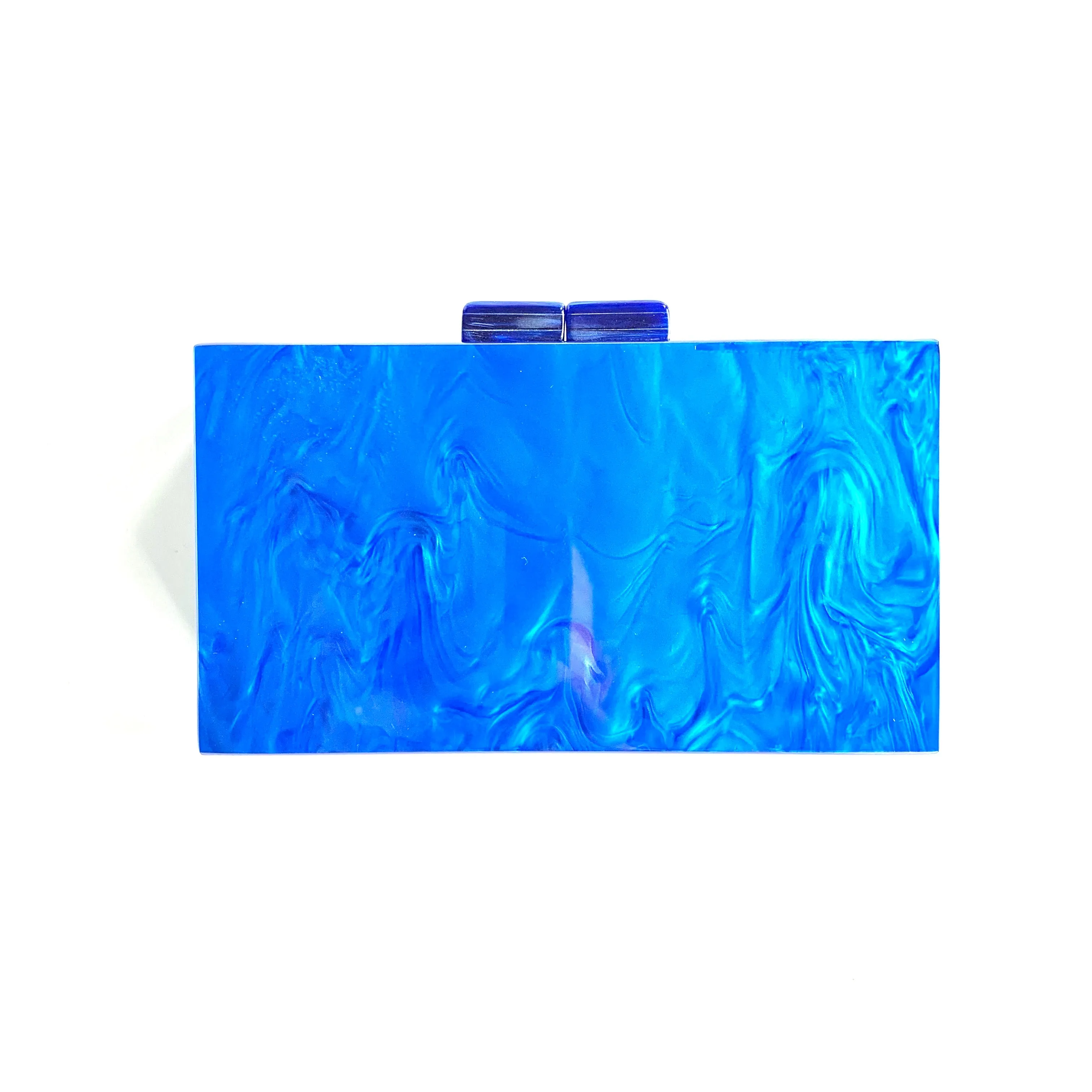 Blue Marbled Acrylic Clutch