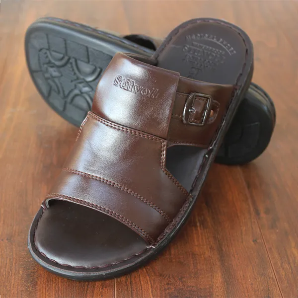 Brown medicated slippers for men