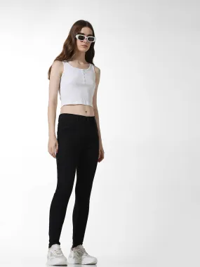 Buy Black Mid Rise Skinny Jeggings For Women - ONLY