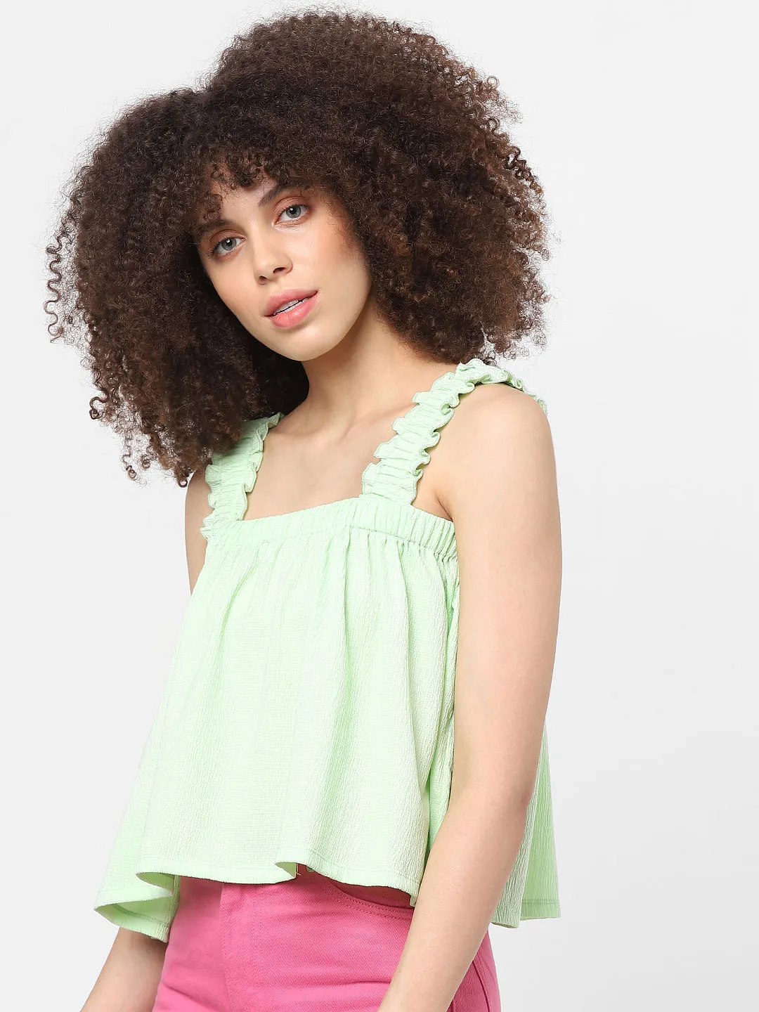 Buy Green Strappy Crop Top for Women | ONLY | 122152402