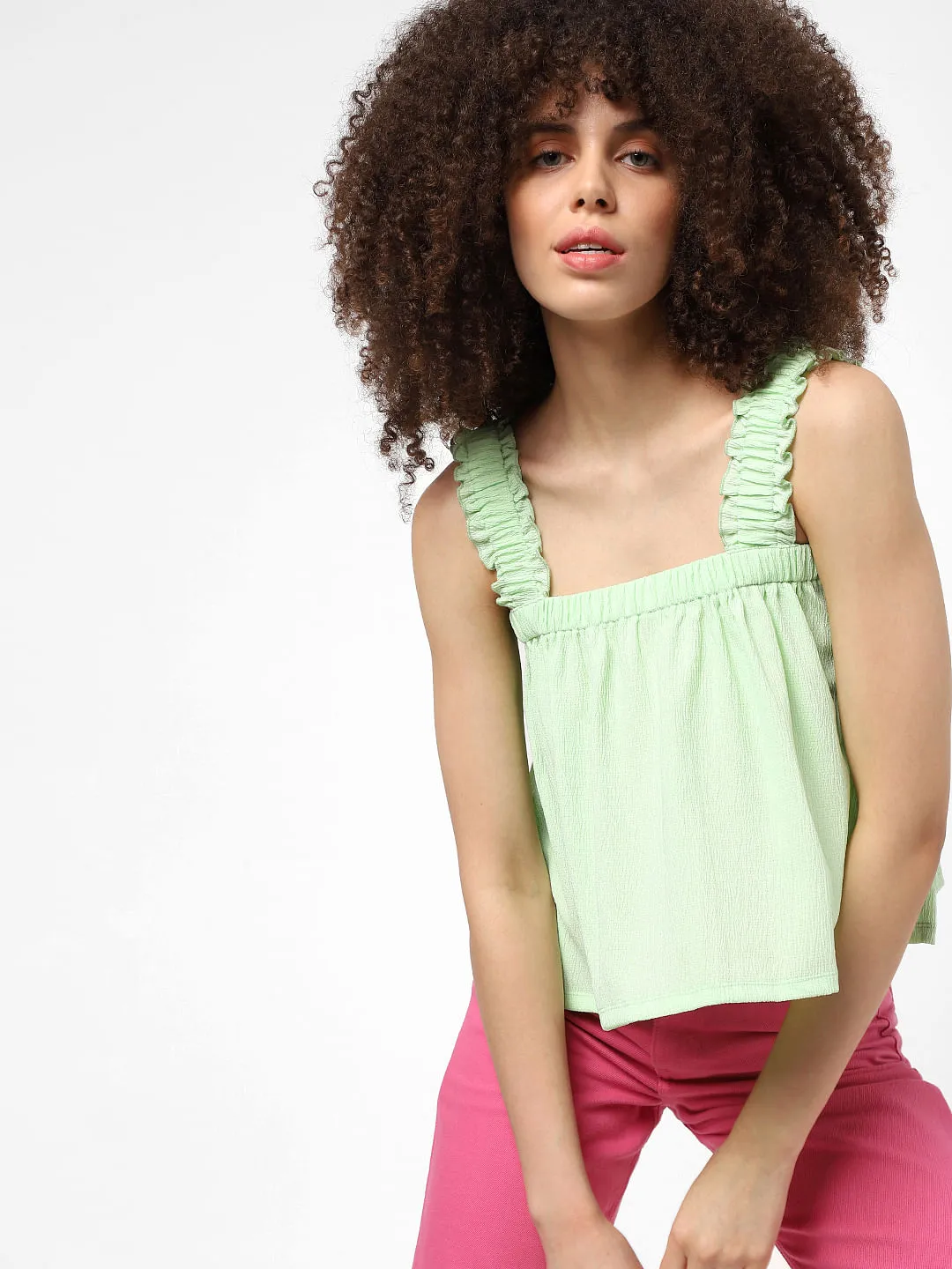 Buy Green Strappy Crop Top for Women | ONLY | 122152402