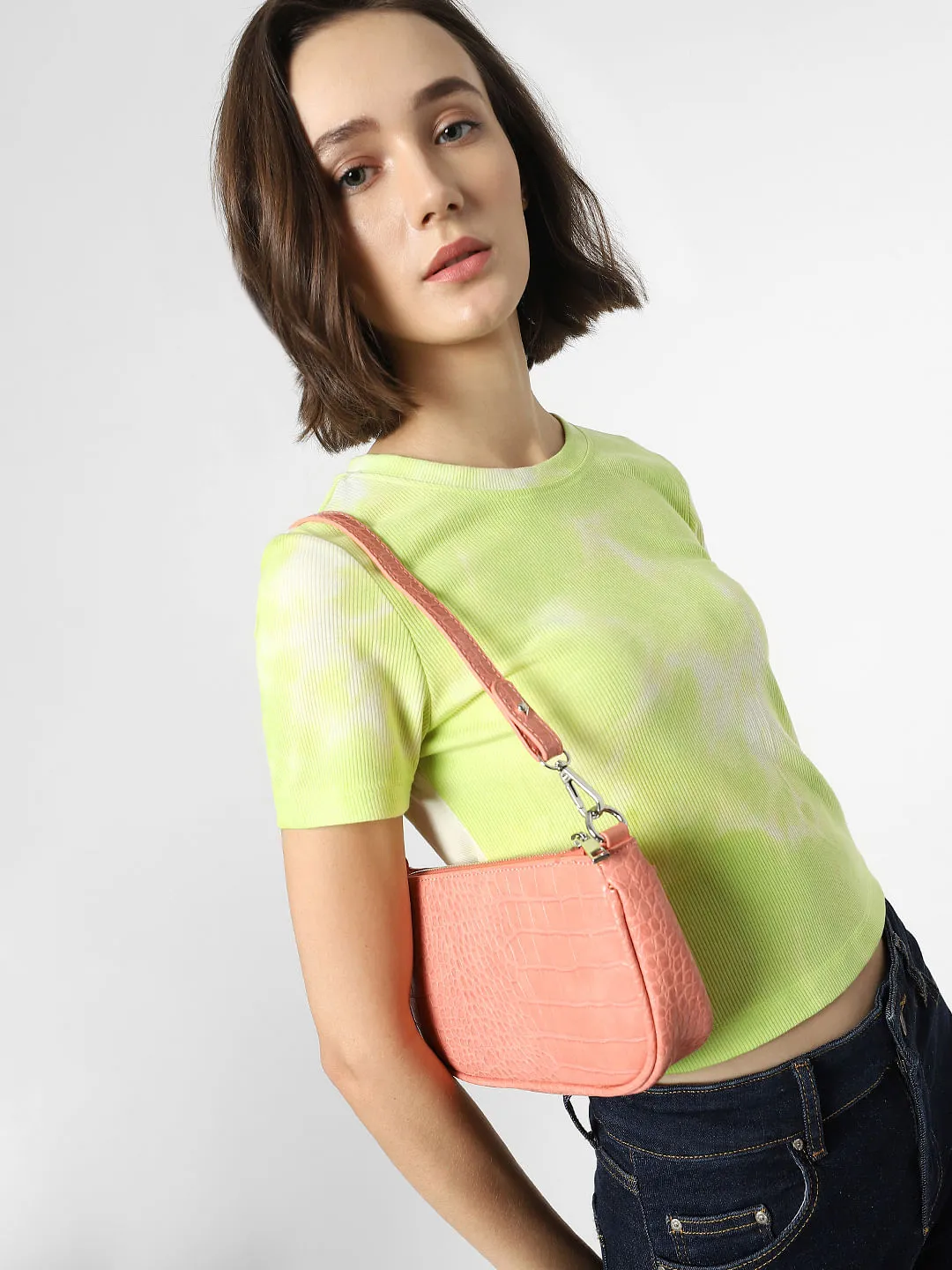 Buy Pink Textured Small Shoulder Bag for Women | ONLY | 226978502