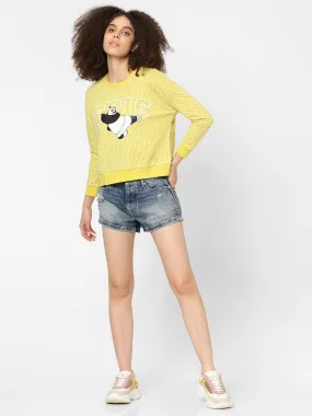 Buy Yellow Graphic Print Sweatshirt for Women | ONLY | 154439501