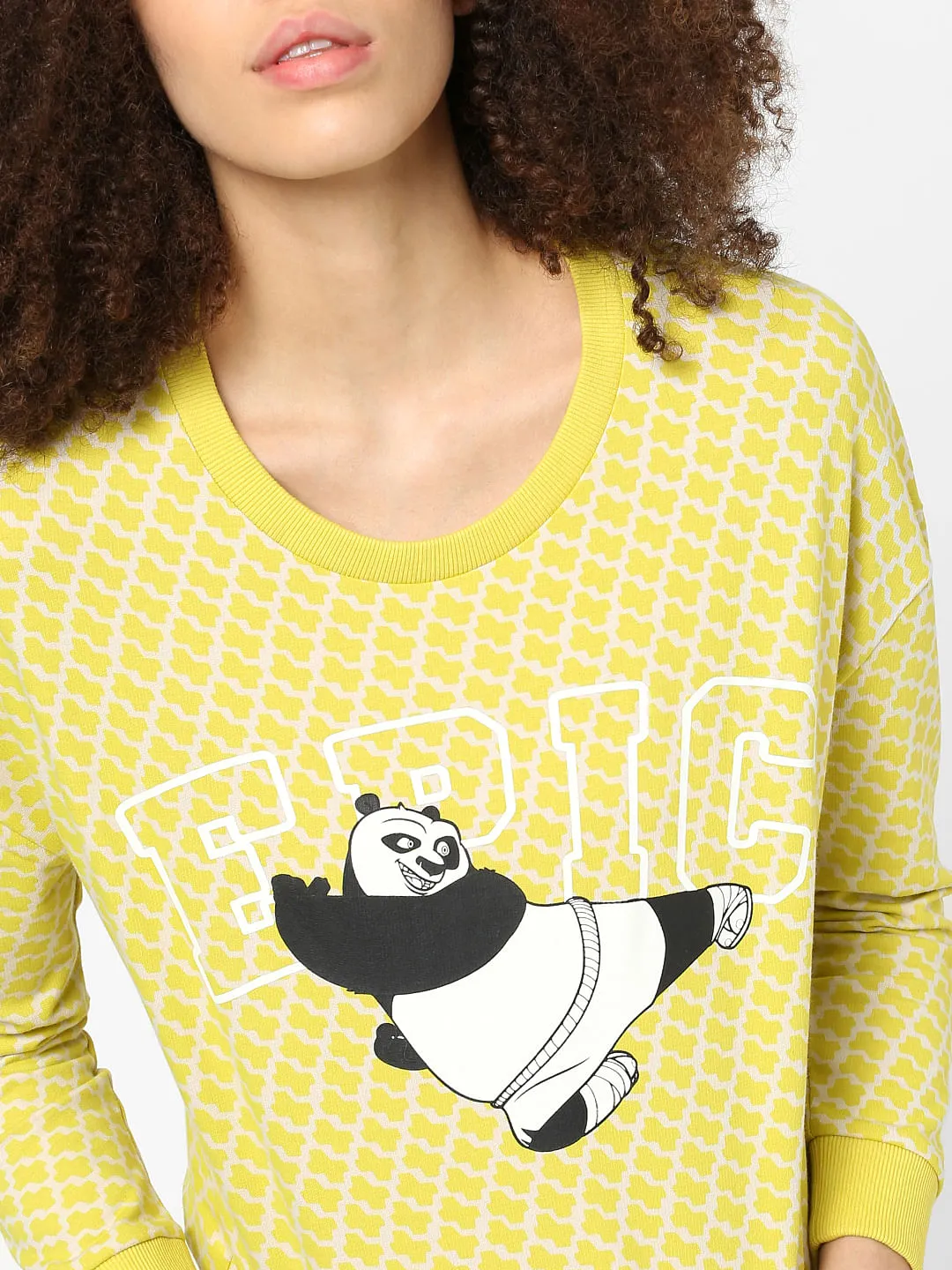 Buy Yellow Graphic Print Sweatshirt for Women | ONLY | 154439501