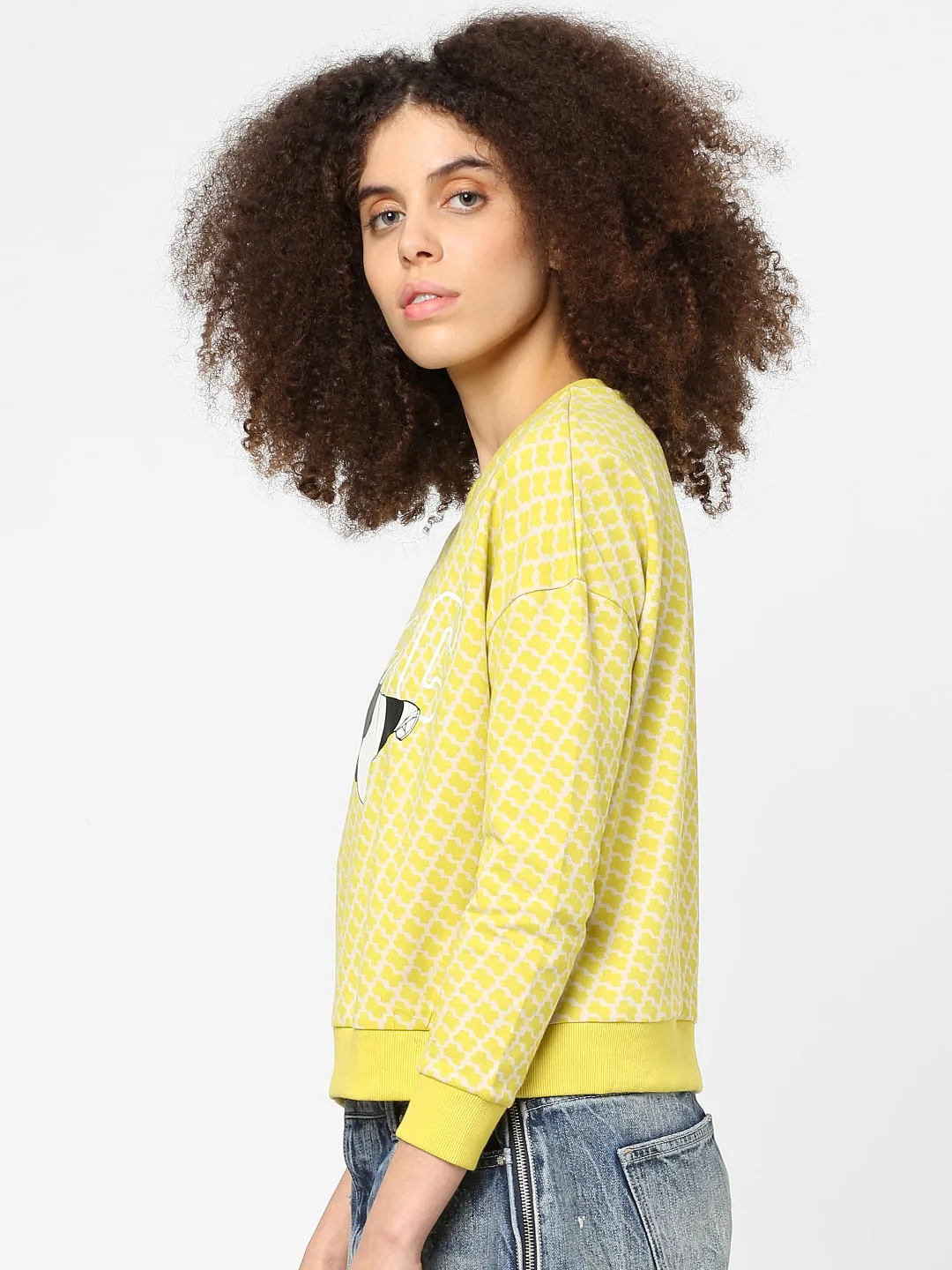 Buy Yellow Graphic Print Sweatshirt for Women | ONLY | 154439501