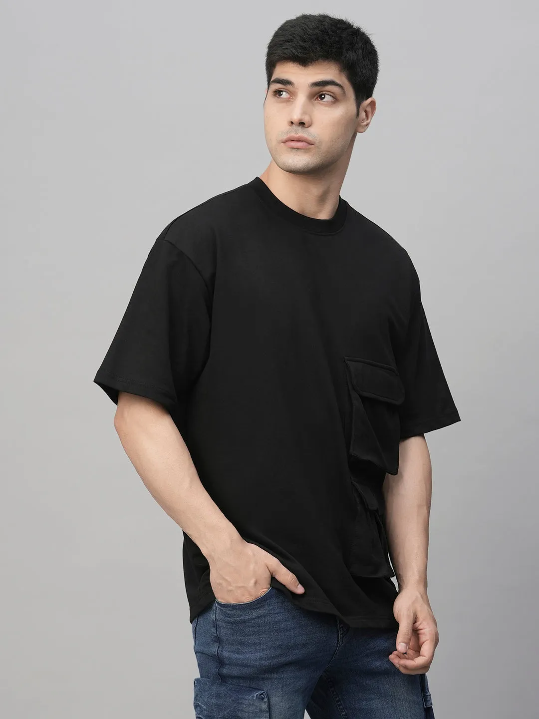 Cargo T-Shirt For Men - Black