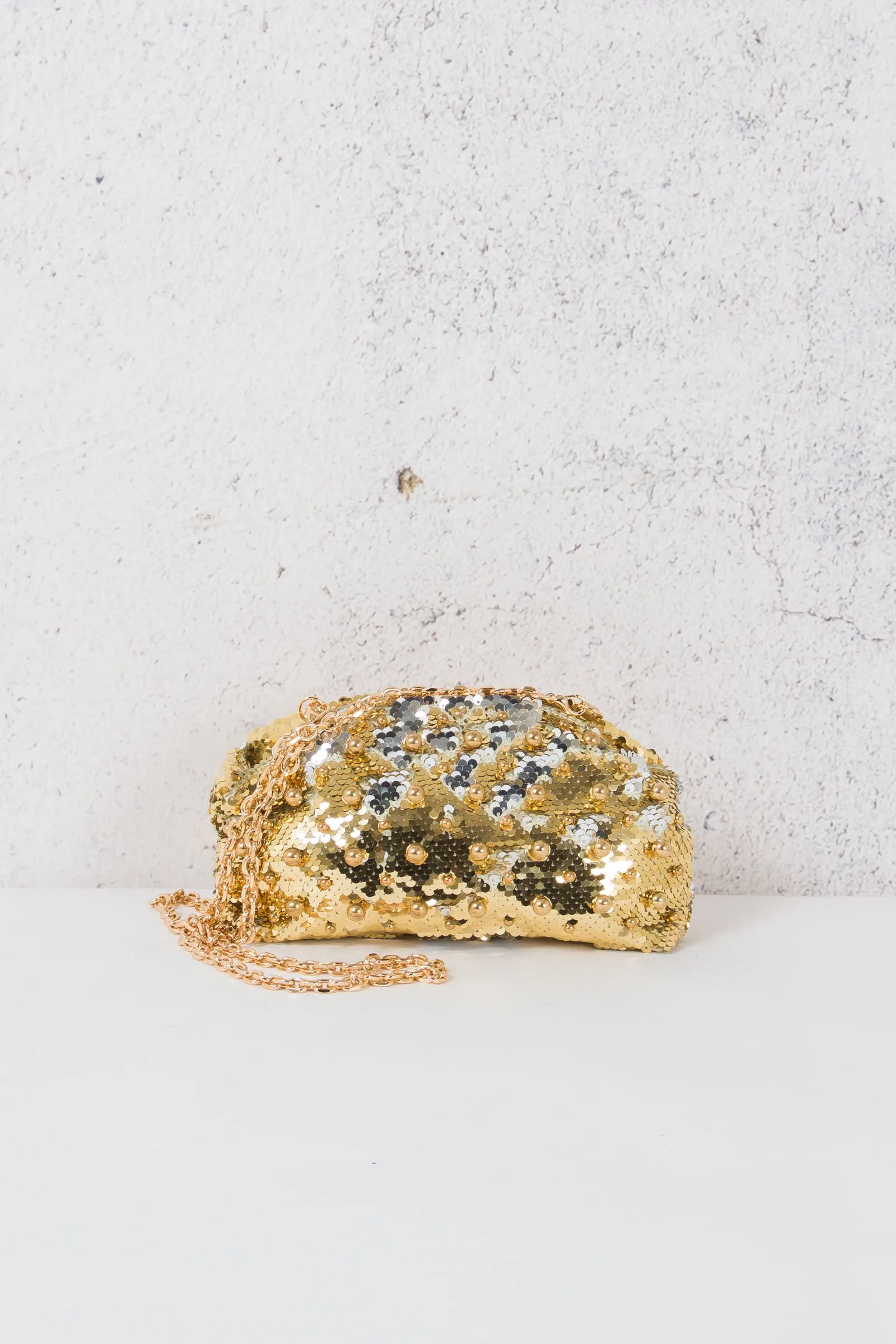 Clutch Paillettes Gold