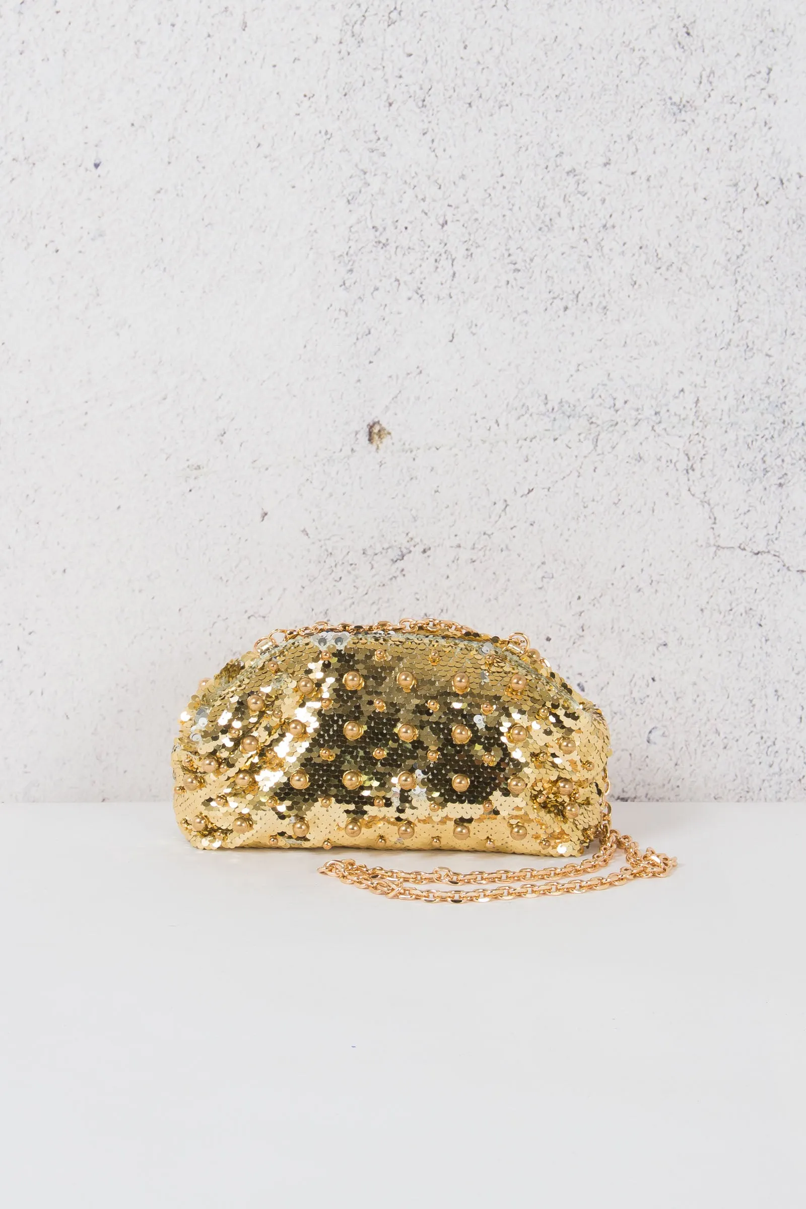 Clutch Paillettes Gold