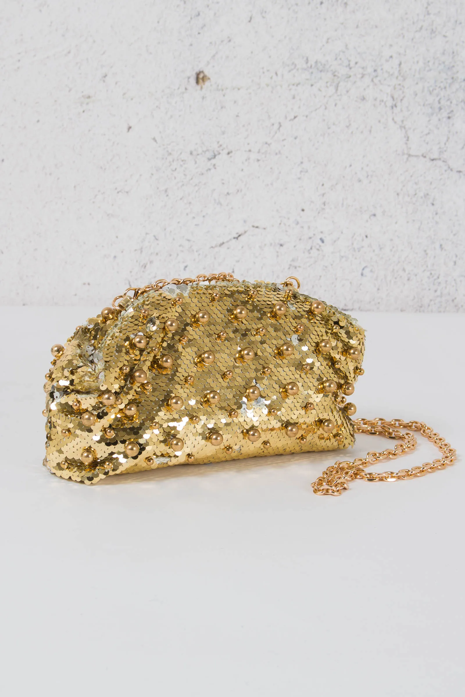 Clutch Paillettes Gold