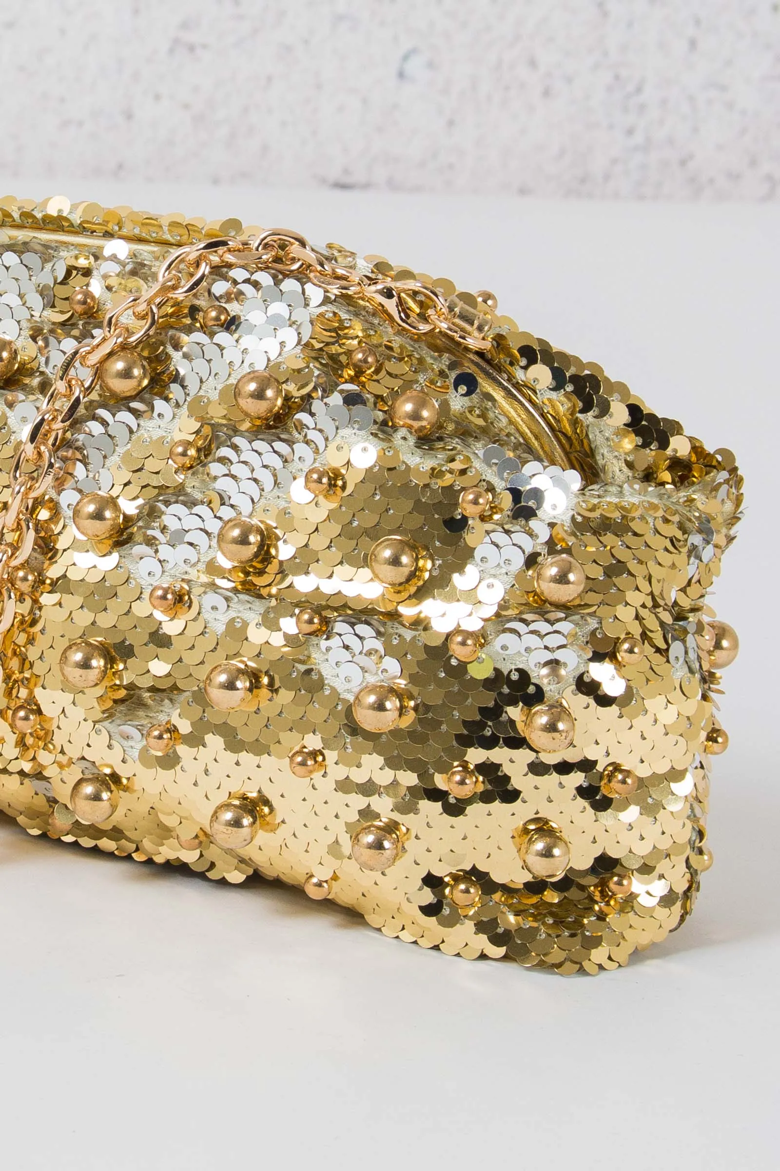 Clutch Paillettes Gold