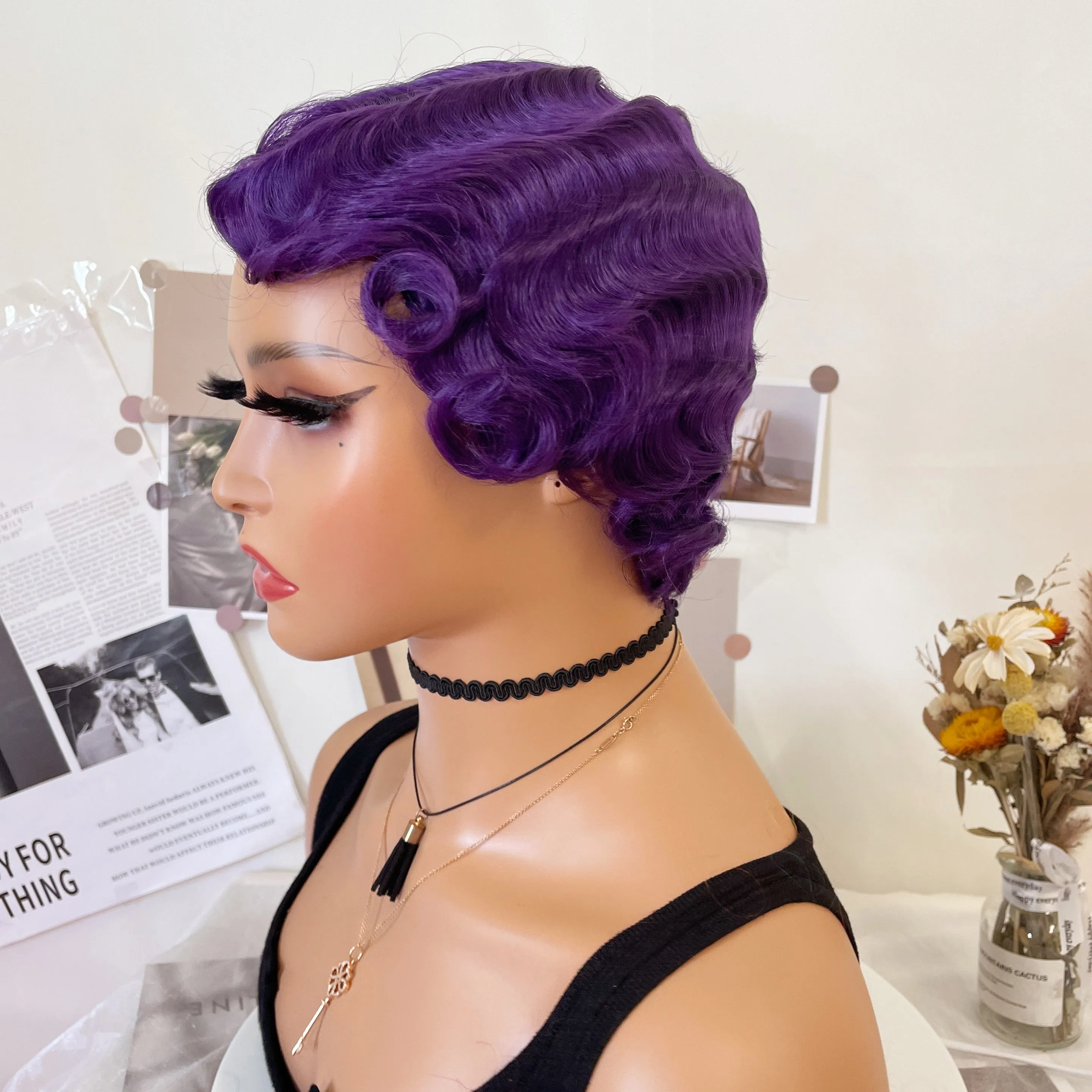 Curls- Finger Wave Wig Cap 1920s/30s Style 8 Colors