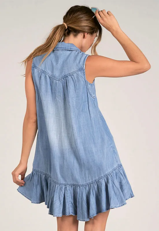 Elan - Sleeveless Dress Light Blue Wash