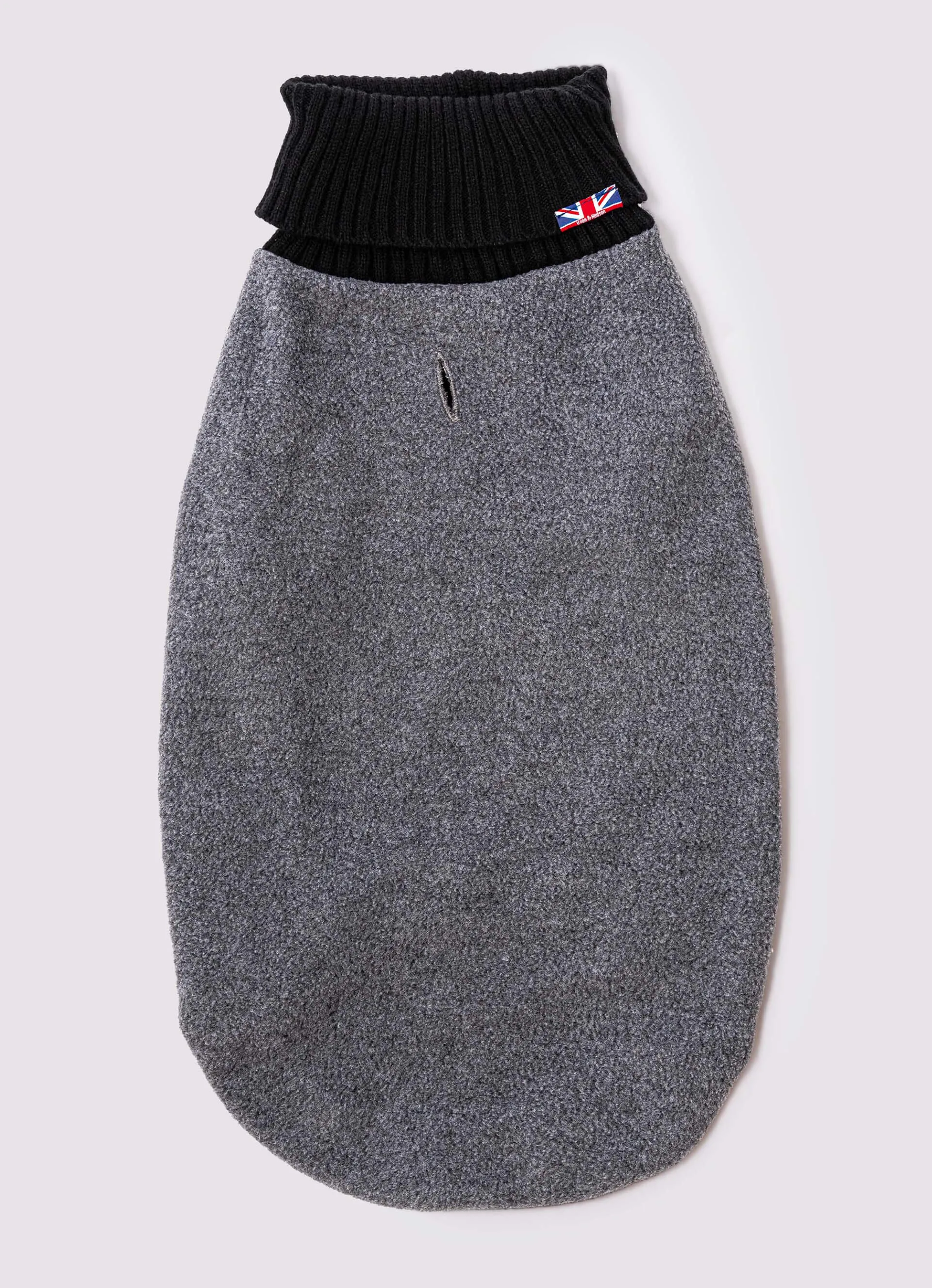 Fleece and Knit Dog Jumper - Grey