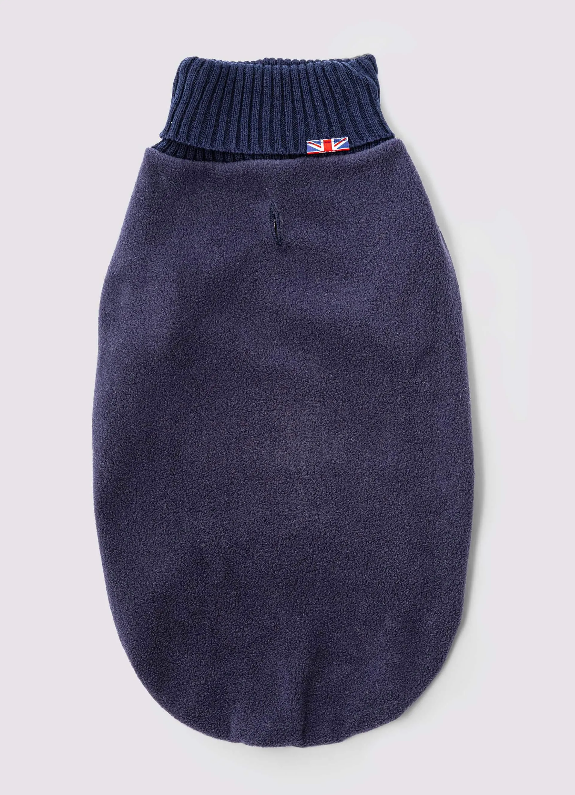 Fleece and Knit Dog Jumper - Navy