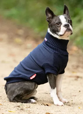 Fleece and Knit Dog Jumper - Navy