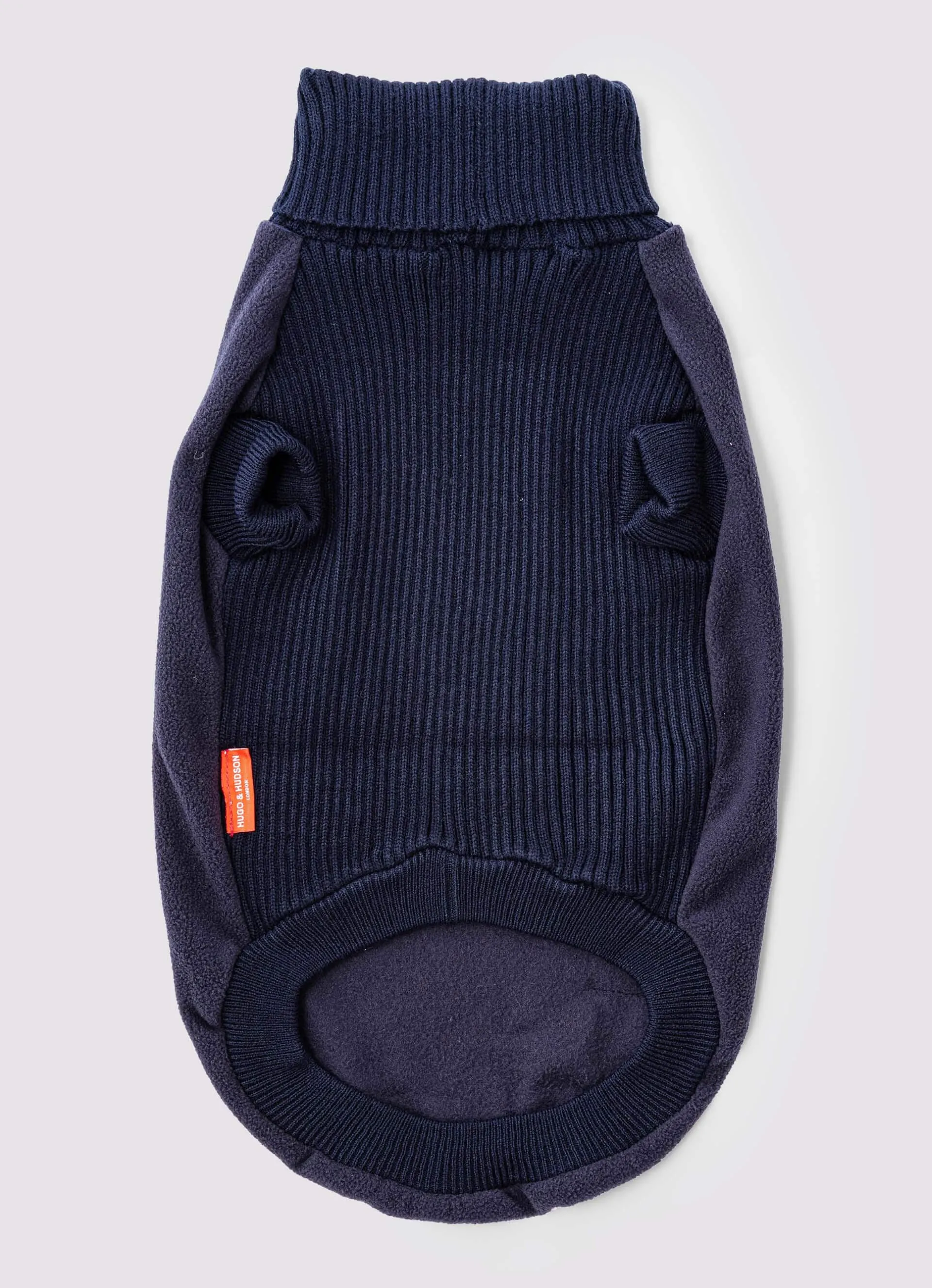 Fleece and Knit Dog Jumper - Navy