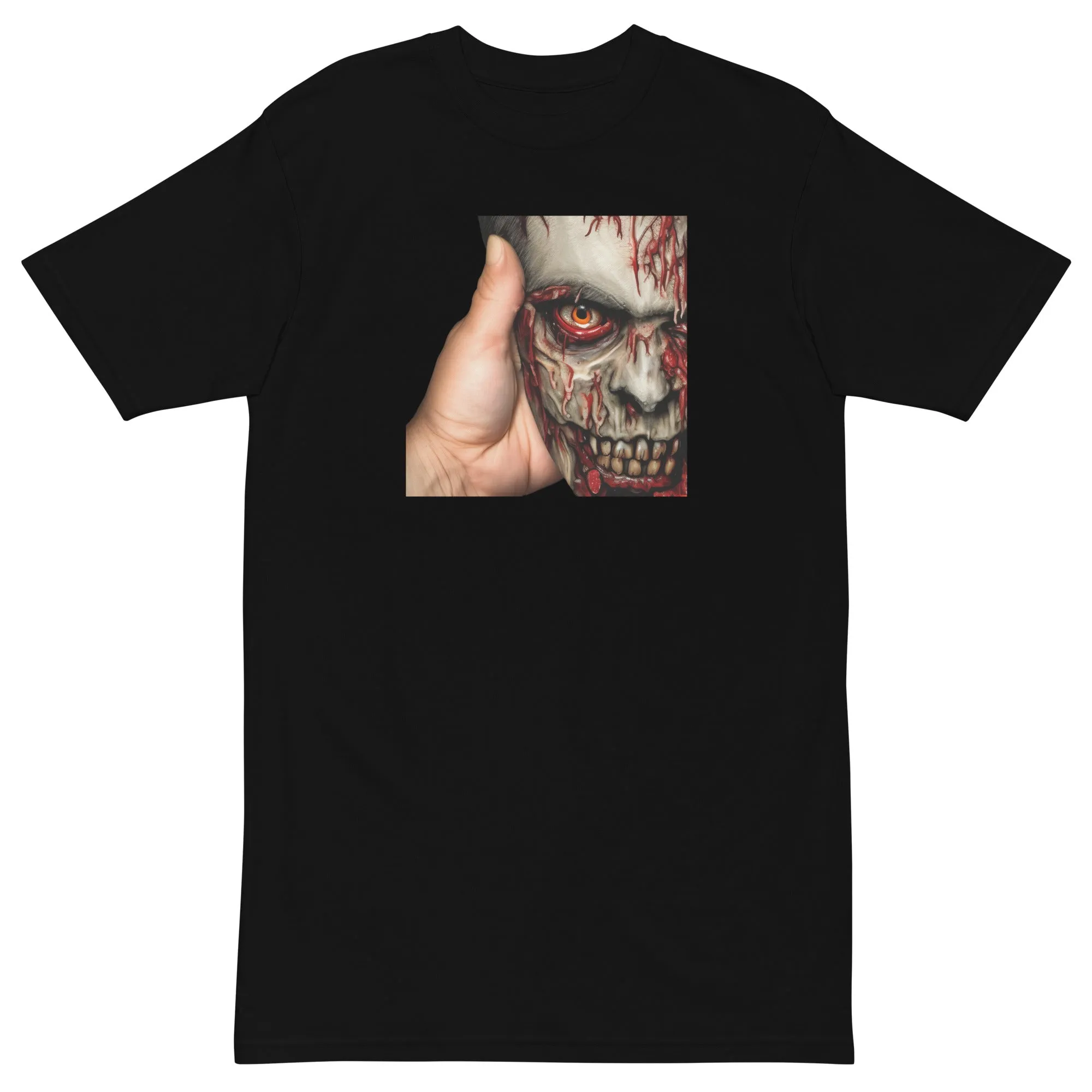 Gerald Black Heavyweight Zombie Print Artful T-Shirt for Men