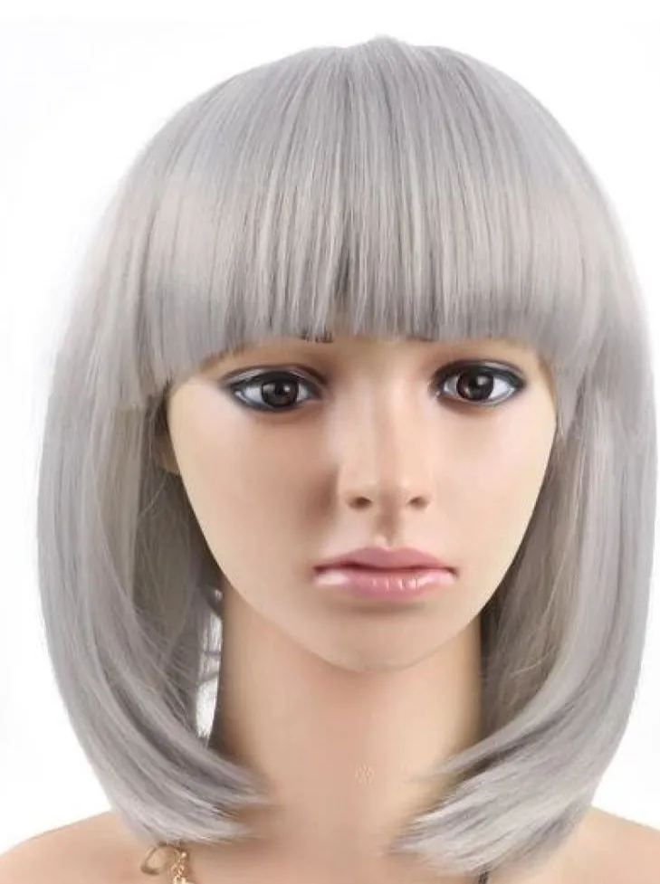 Girls Short Bob Wig with Bangs