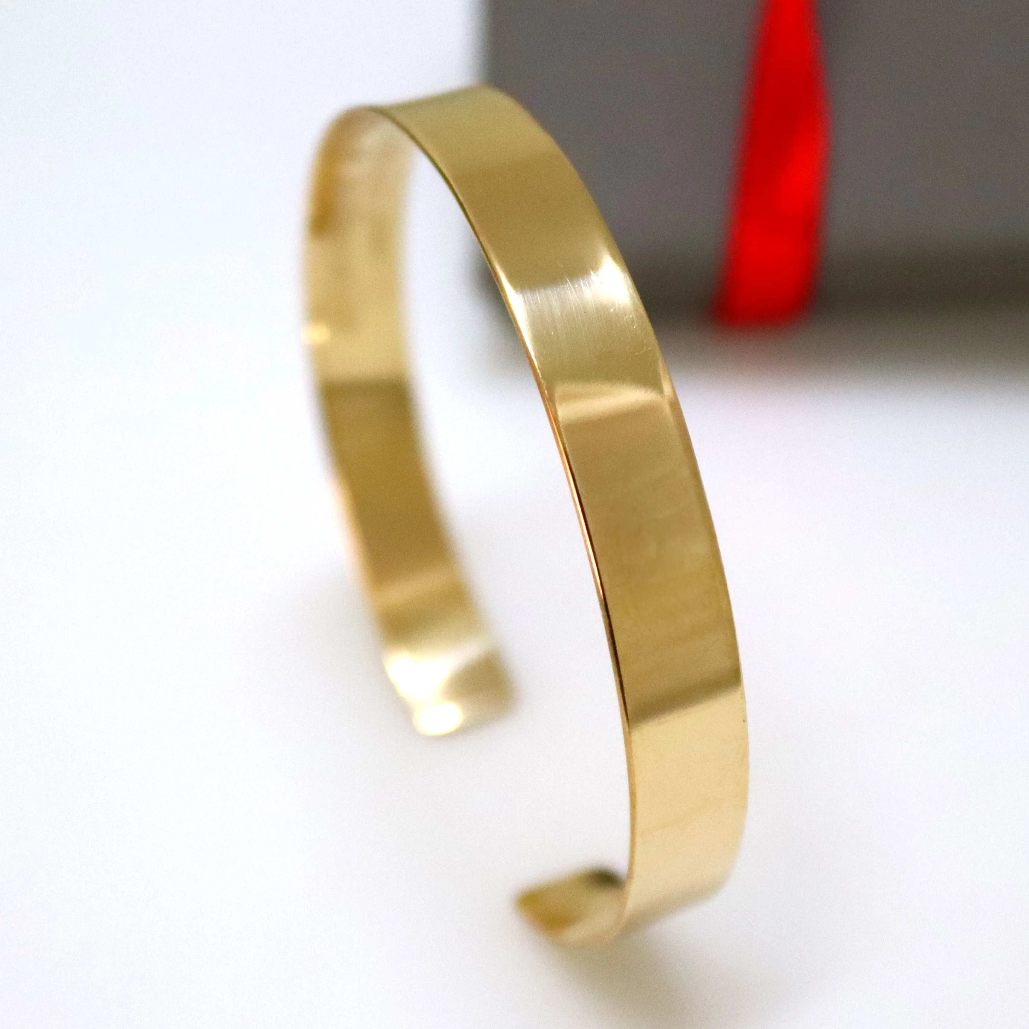 Gold Cuff Bracelet for men. Anniversary Gift for Husband