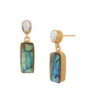 Gold Plated & Labradorite Stone Fancy Drop Earring for women