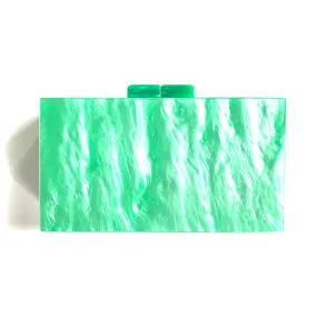 Green Marbled Acrylic Clutch