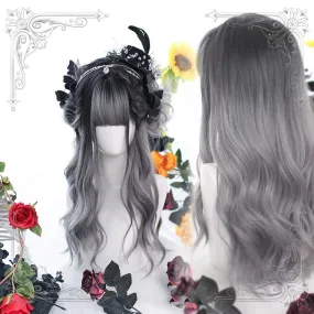 HARAJUKU LOLITA GRAY MIXTURE LONG CURLY WIG BY70166