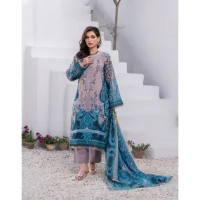 Janan Printed Lawn Embroidered  Suit 3Pcs with Cut Work Dupatta - 3