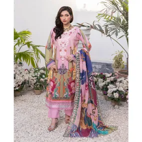 Janan Printed Lawn Embroidered  Suit 3Pcs with Cut Work Dupatta - 7