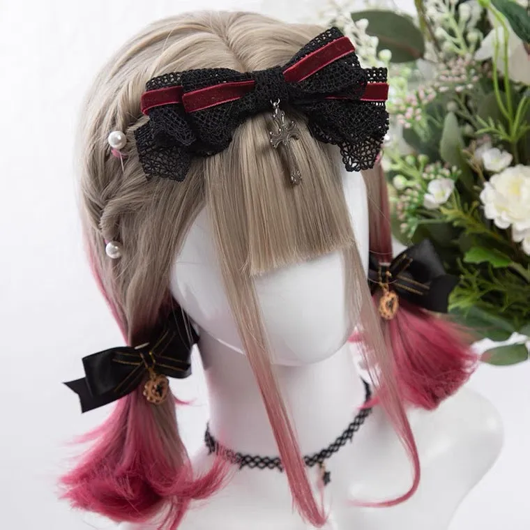 LOLITA HARAJUKU BROWN PINK SHORT STRAIGHT WIG BY90019