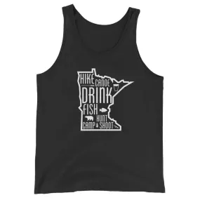 Minnesota Outdoors Hike Canoe Fish Hunt Camp Shoot MN Men's/Women's Tank Top