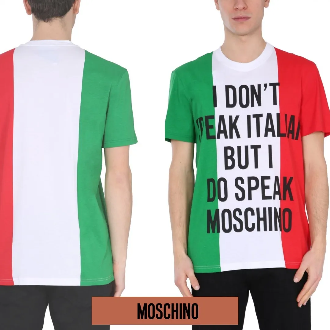 Moschino  |Unisex Street Style U-Neck Cotton Short Sleeves Skater Style