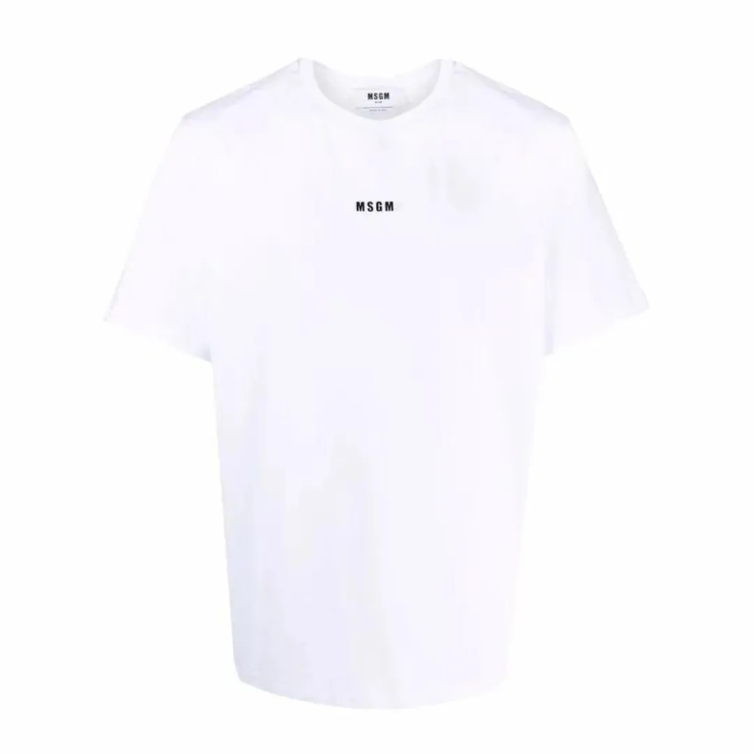 MSGM  |Unisex Street Style U-Neck Plain Cotton Short Sleeves Logo