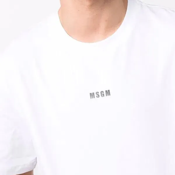 MSGM  |Unisex Street Style U-Neck Plain Cotton Short Sleeves Logo