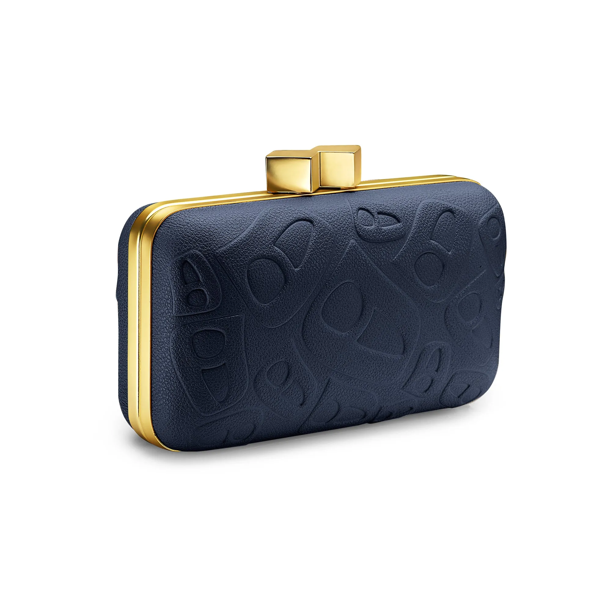 Navy Caviar Clutch