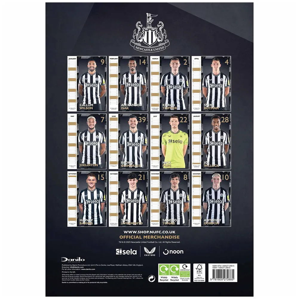 Newcastle United FC A3 Calendar 2024