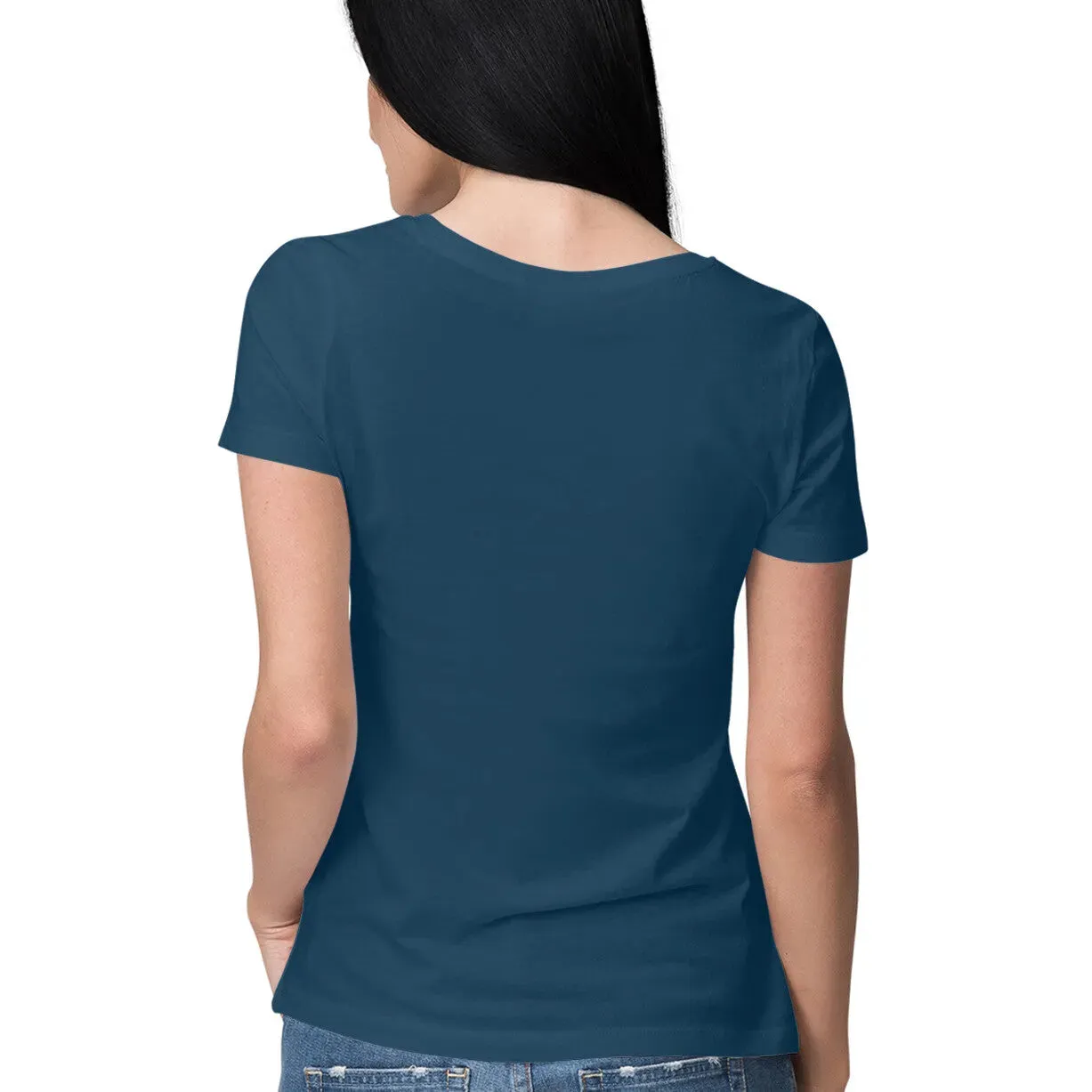 Plain Half Sleeve Cotton T-shirt for Women