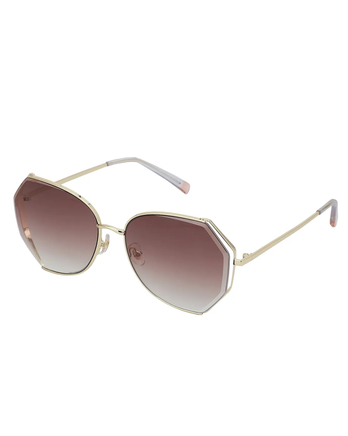 Premium Gold Toned & UV Protected Lens Oversized Sunglass for women