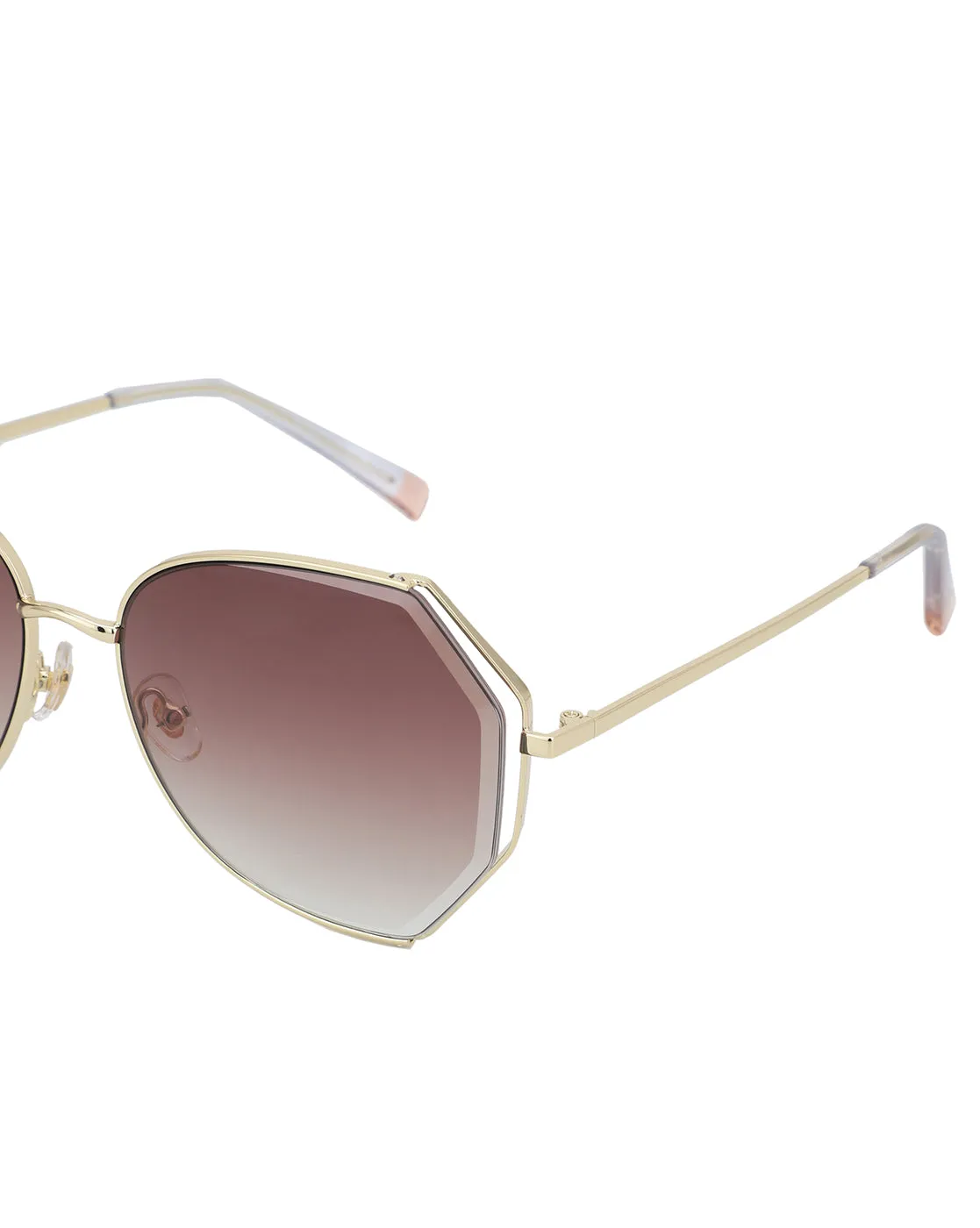 Premium Gold Toned & UV Protected Lens Oversized Sunglass for women