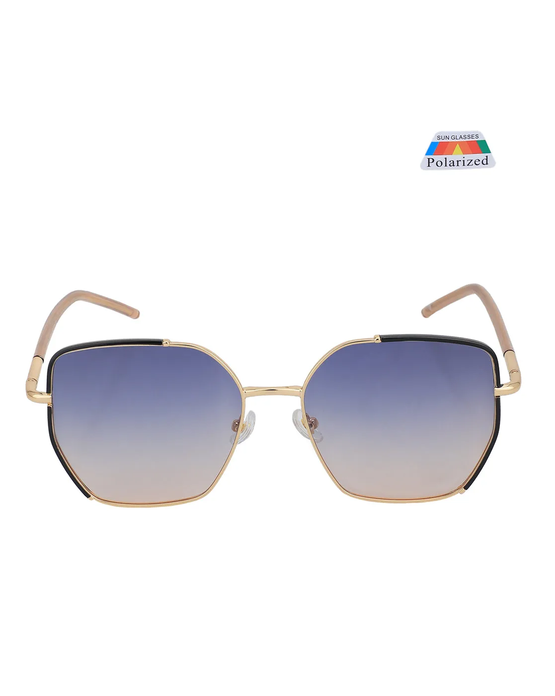 Premium Gold with Black Toned & Polarised Lens Oversized Sunglass for Women