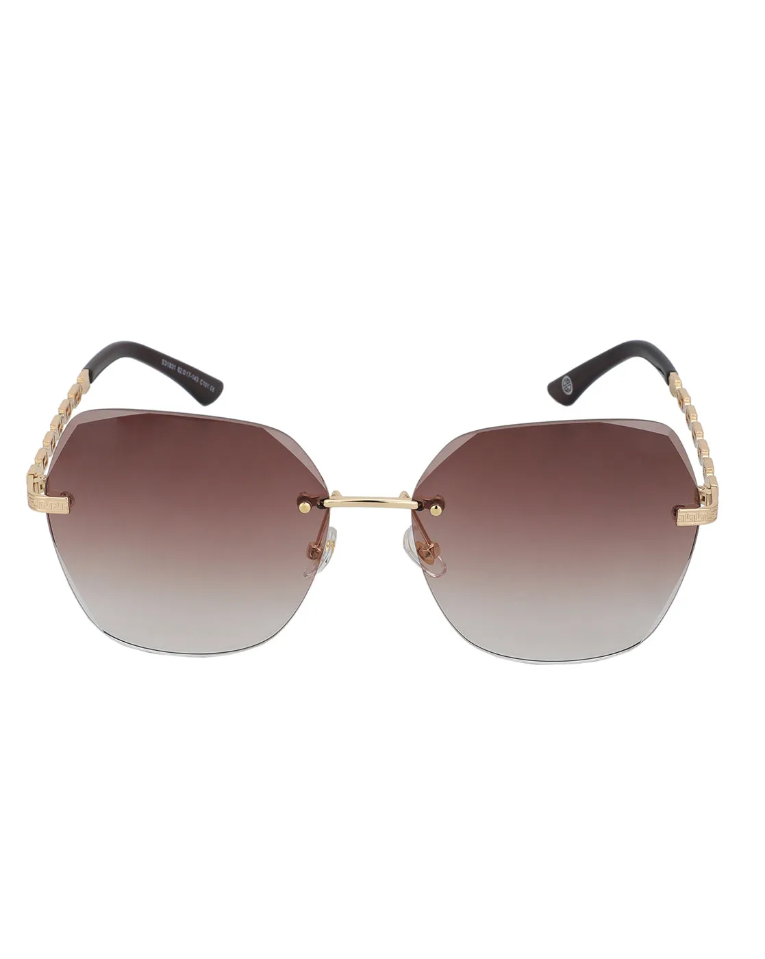 Premium Gold with Brown Toned & UV Protected Lens Oversized Sunglass for women