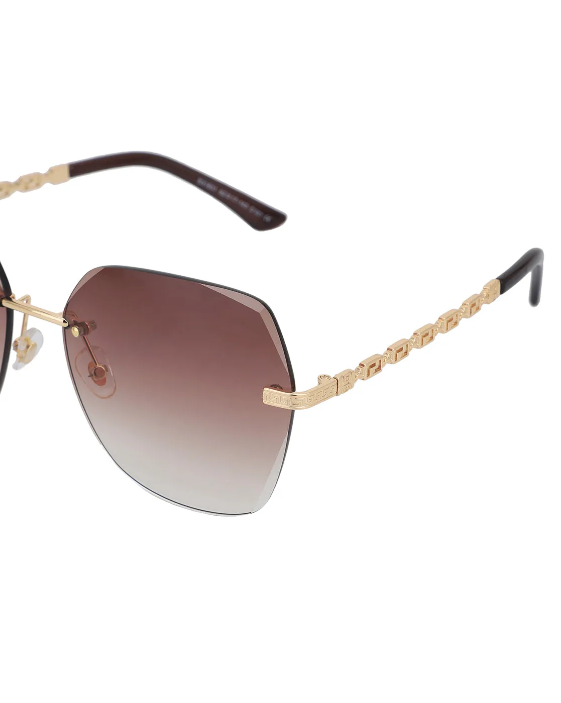 Premium Gold with Brown Toned & UV Protected Lens Oversized Sunglass for women