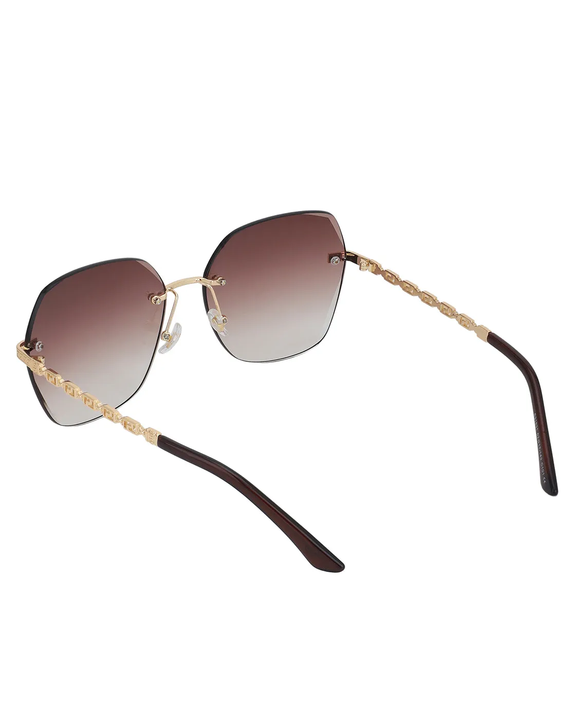 Premium Gold with Brown Toned & UV Protected Lens Oversized Sunglass for women